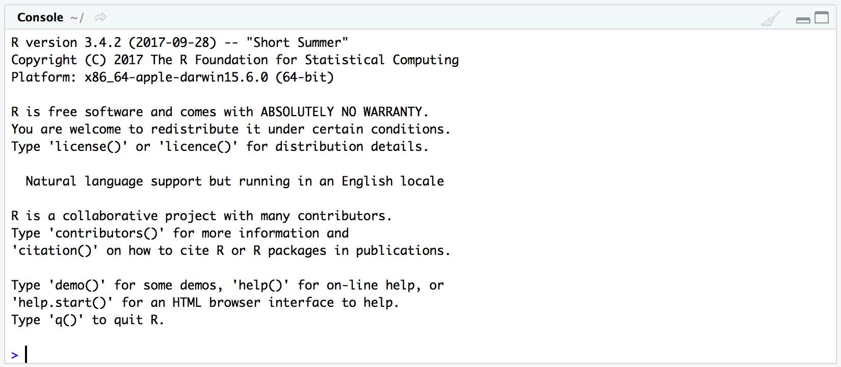 RStudio command prompt